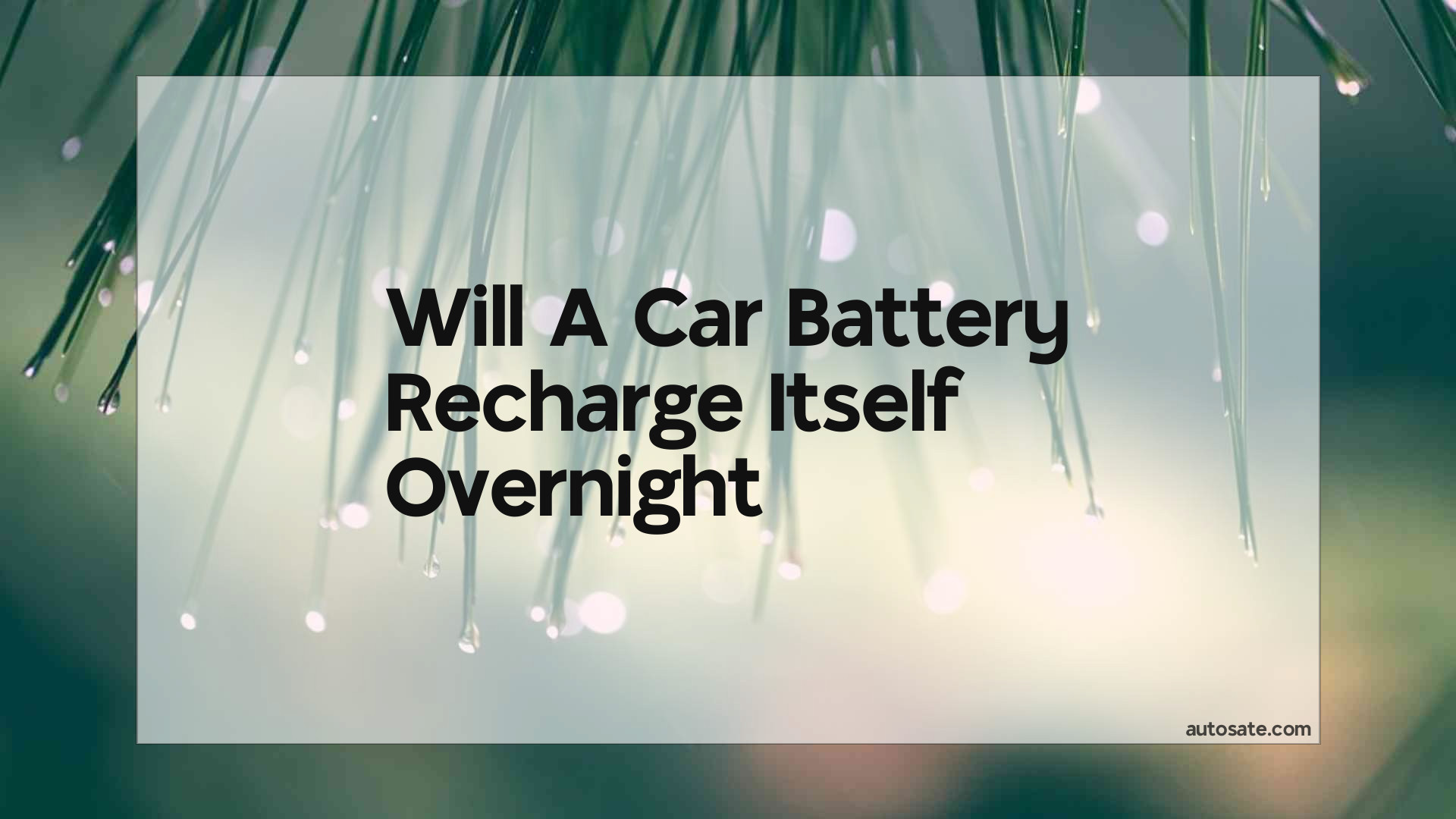 Will A Car Battery Recharge Itself Overnight