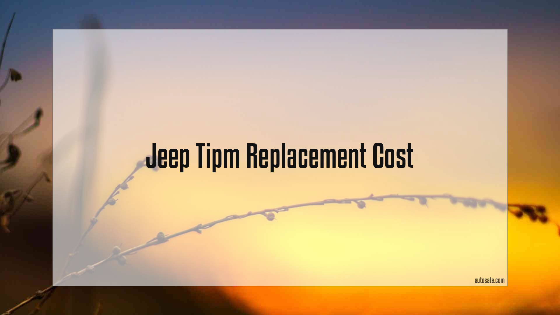 Jeep Tipm Replacement Cost