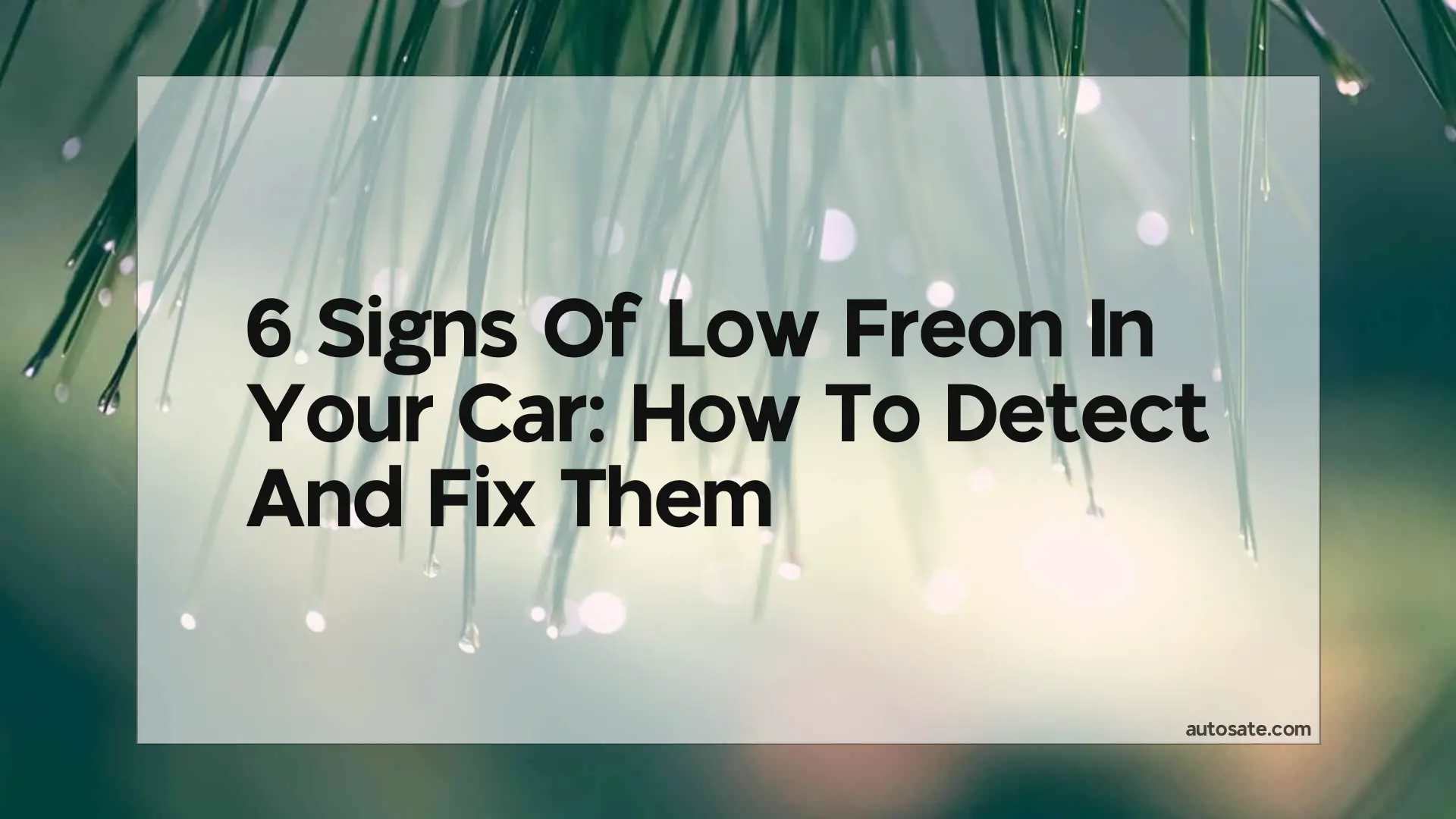 6 Signs Of Low Freon In Your Car: How To Detect And Fix Them
