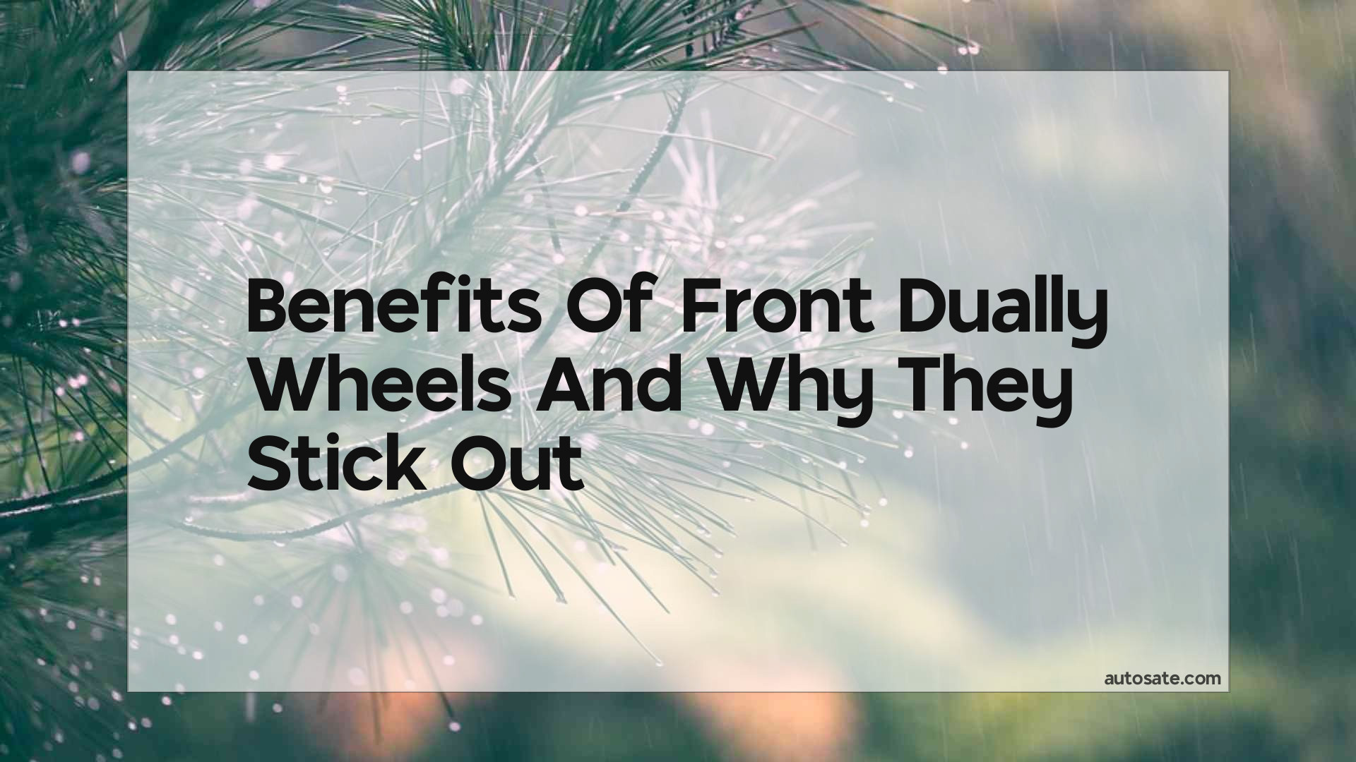 Benefits Of Front Dually Wheels And Why They Stick Out